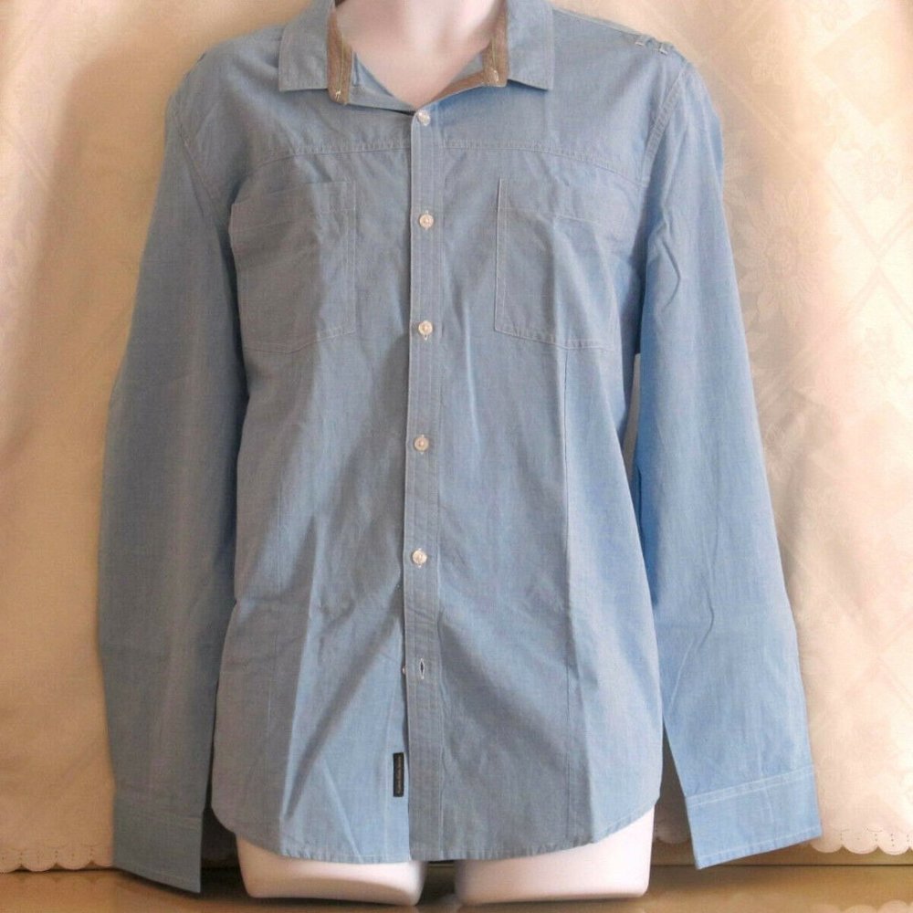 Calvin Klein Jeans Shirt men's casual blue cotton